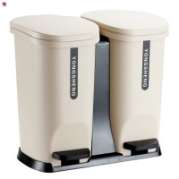 plastic rectangle classification trash bin 26L waste storage bucket with pedal