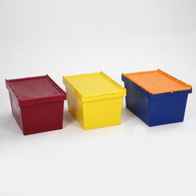 ECO Friendly Plastic Turnover Box With Lid, Transfer Crates/