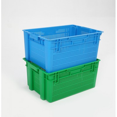 Plate Crates Stillage Stackable Beer Bins Storage Logistic Black PP Plastic Vegetable Crate