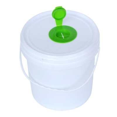 Logo Custom Plastic Wet Cleaning Roll Dispenser 5L Empty Plastic Wipes Bucket With Lid