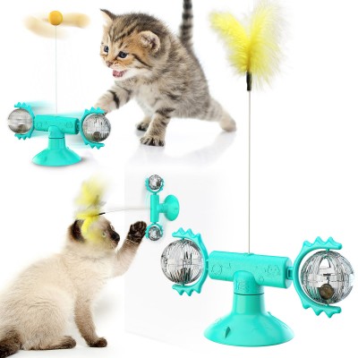 Amazon Pet Supplies Funny Kitten Turntable Spin Feather Cat Interactive Toys