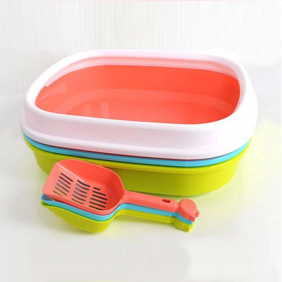 Top quality square plastic cat toilet box,cat litter scoop with litter poop scoop