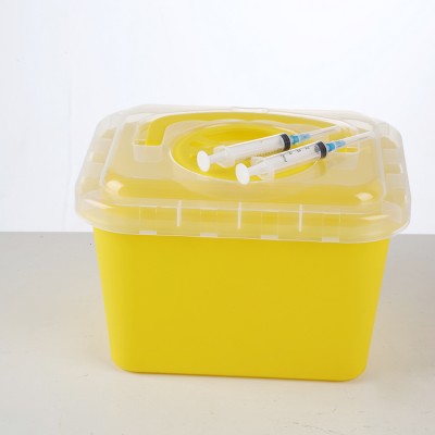 5L Plastic Disposable Biohazard Bin Medical Sharps Disposal Container