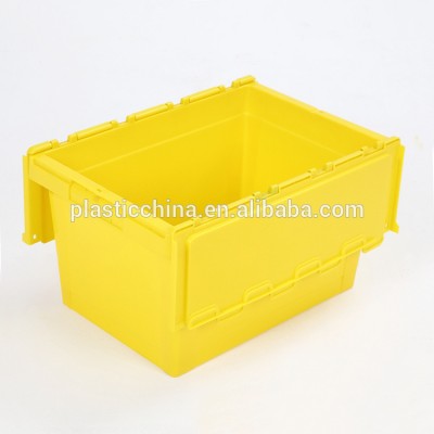 Wholesale PP stackable and nestable heavy duty 60L moving transport plastic container storage boxes & bins with lid