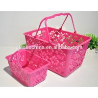 HOT SALE fancy cheap plastic basket with handle