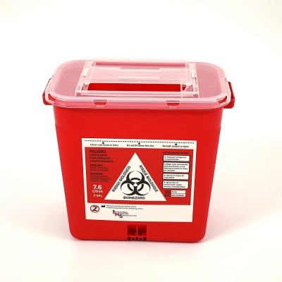 FDA Approved 8L Plastic Medical Disposable Biohazard Sharp containers, Sharp containers/