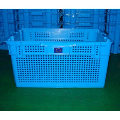 Agriculture Plastic Crates Vegetable And Fruits Stackable Mesh Plastic Tomato Crate