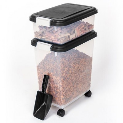 wheelie plastic airtight set 3-piece pet food container