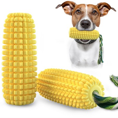 Private Label Pet Supplies Corn Shape Durable Bite Resistence Dog Squeaky Chew Toy